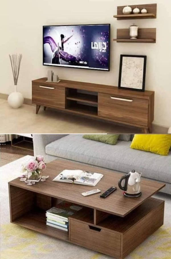 TV unit and table in an elegant and distinctive shape