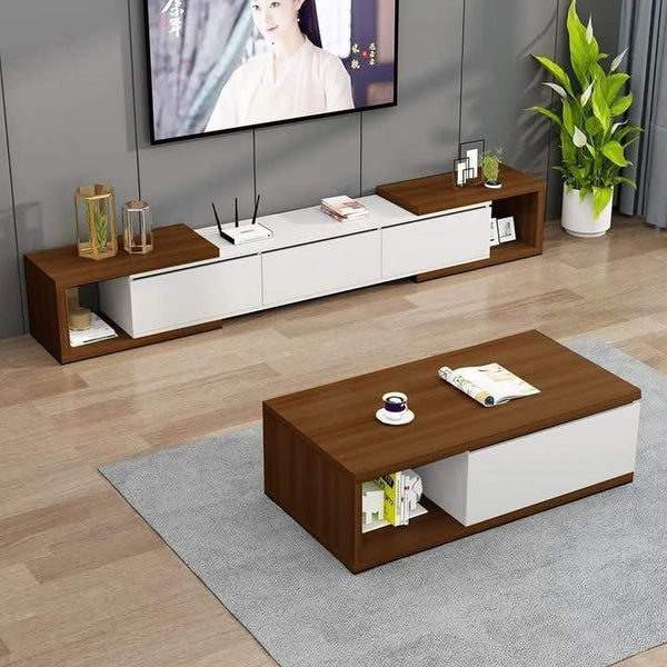 TV unit and table in an elegant and distinctive shape